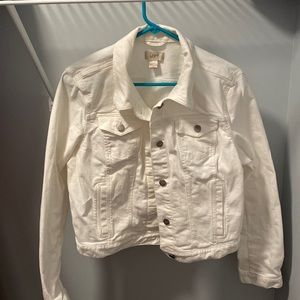 LOFT white jean jacket size L